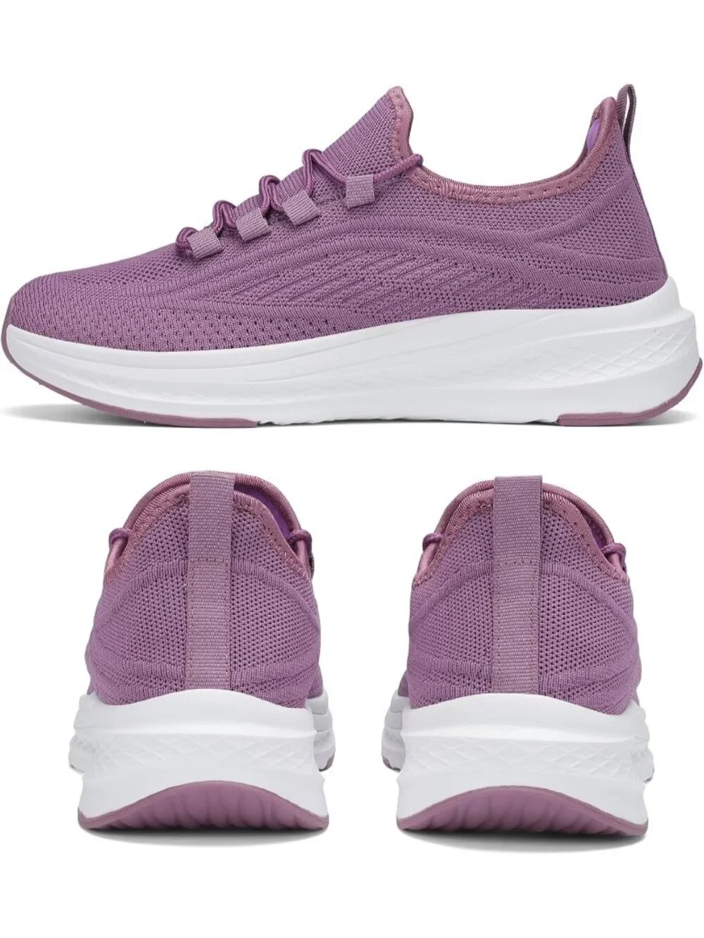 Women's Purple Breathable Lightweight Walking Non Slip Fashion Casual Sneaker - Picture 2 of 6